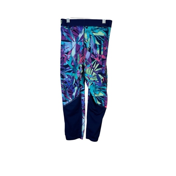 Nike Pro Cropped Leggings Womens Small Floral Tropical Hawaiian Workout Abstract - Picture 6 of 8